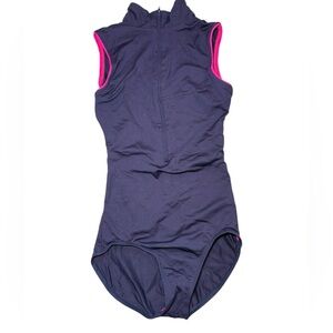 Gaynor Minden Navy Pink Women's Leotard Dance Ballet S